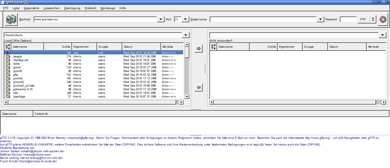 gFTP Linux FTP