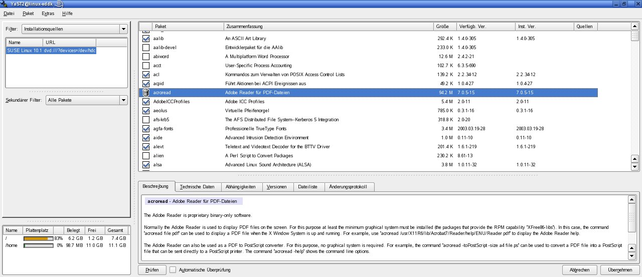 Programme unter Linux deinstallieren